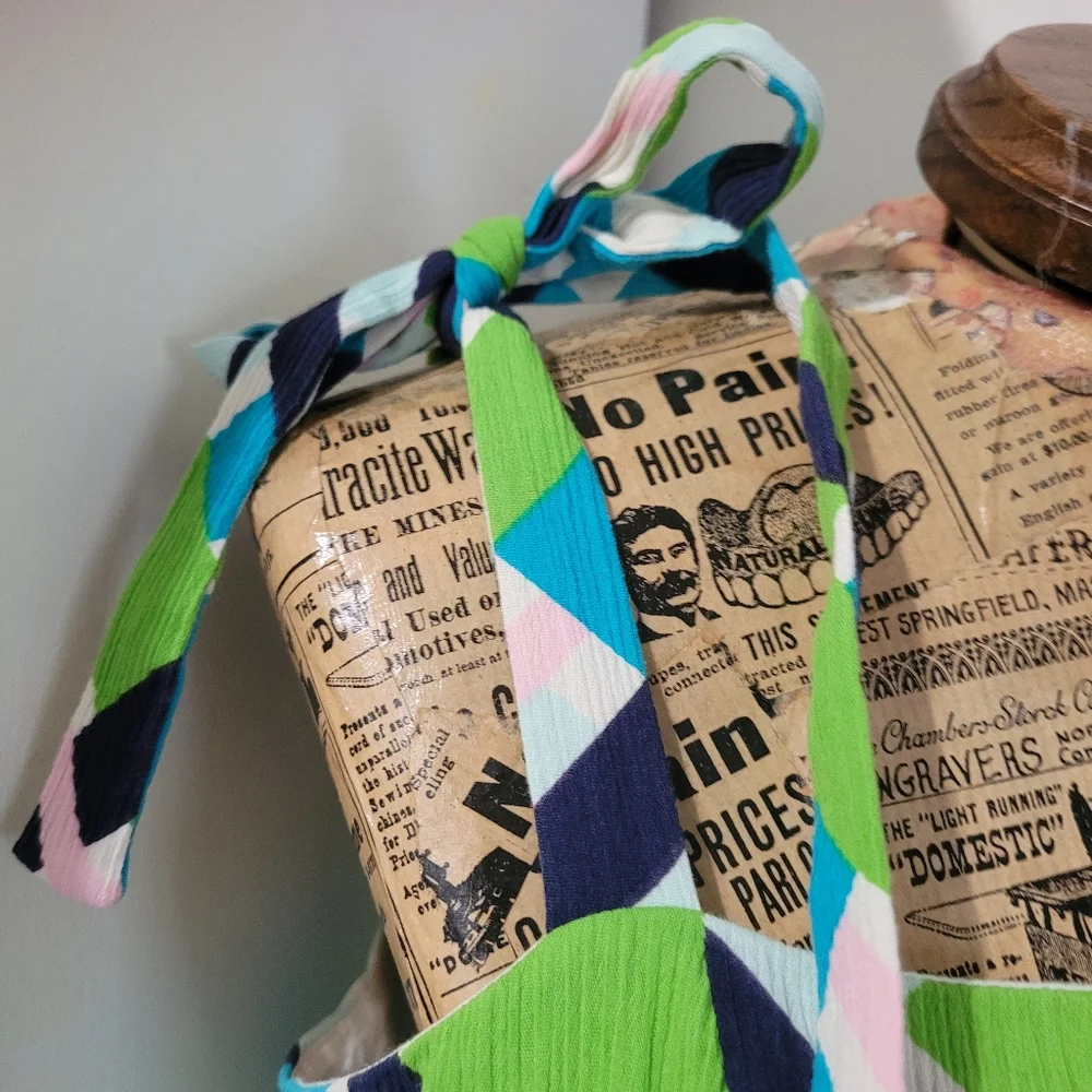 Lilly Pulitzer Geometric pattern signature Cotton fabric Summer mini dress sz 6 - Picture 5 of 11